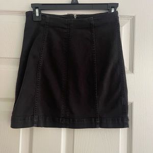 Free People Black Denim Mini Skirt